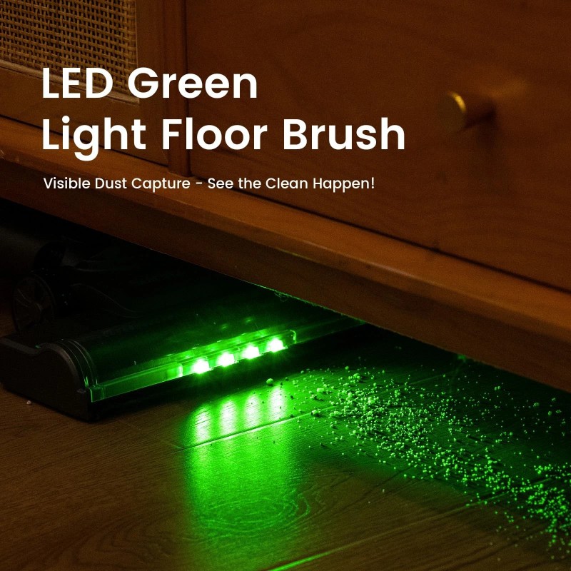 Suirviz Cordless Vacuum Cleaner, 40KPA/35Mins, Green LED Light, Lightweight Stick