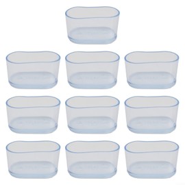 Rubber Furniture Feet End Cap Chair Leg Cap Oval Covers Furniture Table Feet Floor Protectors Pack of 10 (Clear, 15x30mm)