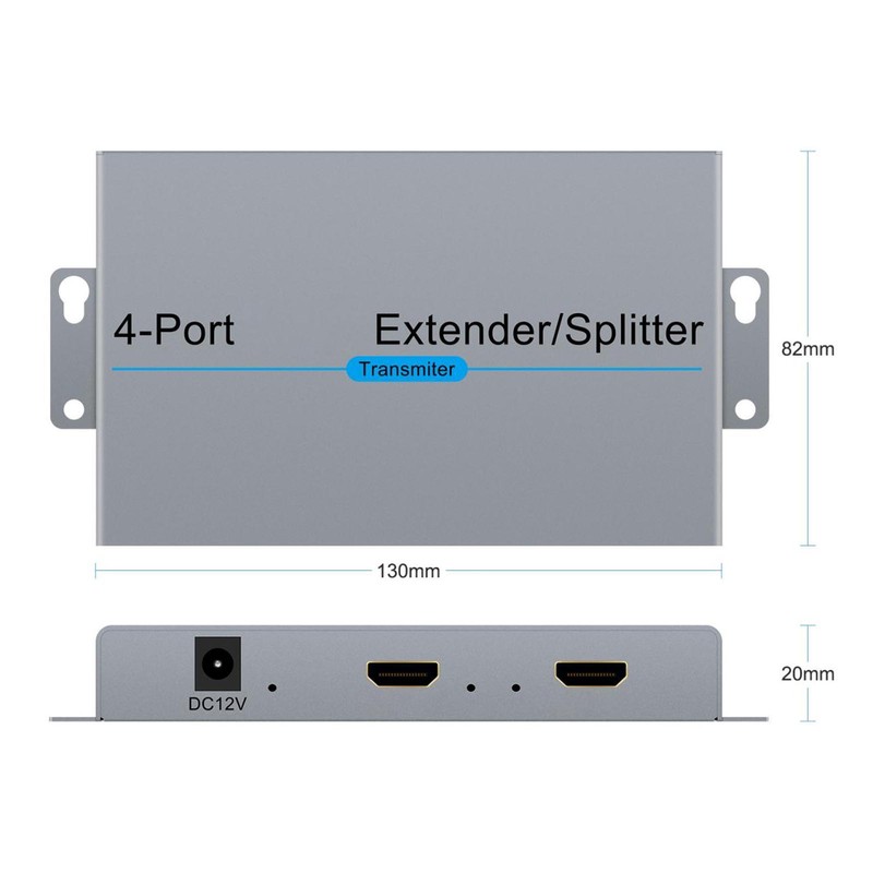 HD Multimedia Interface Extender Splitter 1x4 1080P 60Hz Extending 164ft