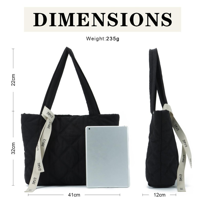 SUKUTU Nylon Quilted Shoulder Bag for Women Puff Hobo Handbag