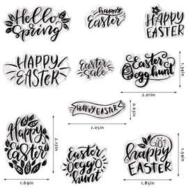 Happy Easter Clear Stamps for Card Making Hello Easter Blessing Words Rubber Stamps Easter Transparent Silicone Seals for Easter Spring DIY Scrapbooking Embossing Paper Card Album Craft Supplies