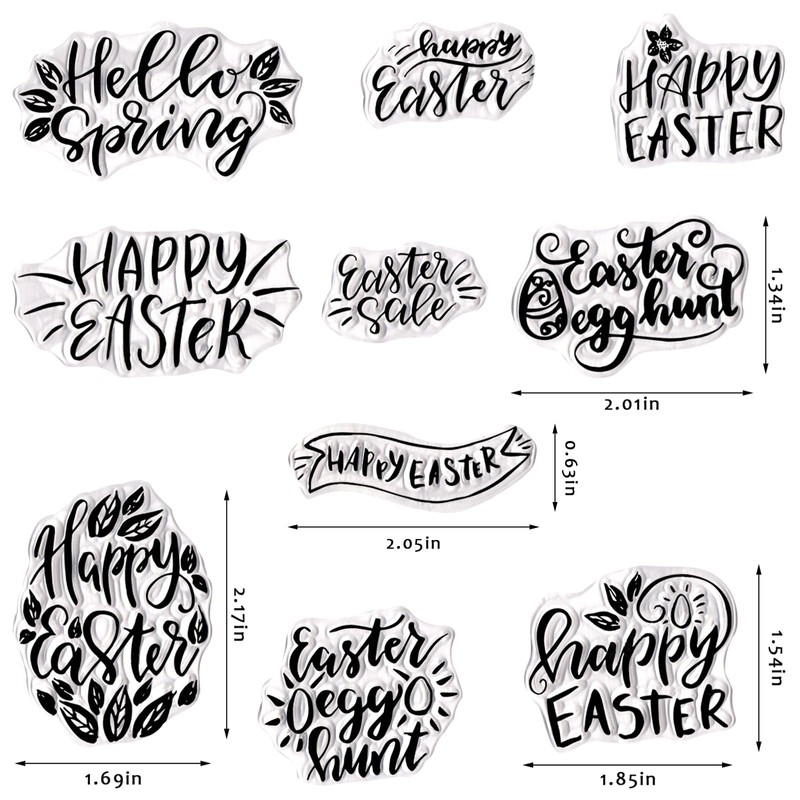 Happy Easter Clear Stamps for Card Making Hello Easter Blessing