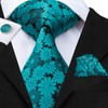 Hi-Tie Men Tie Set Silk Necktie with Pocket Square Cufflinks