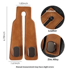 KINIVA Car Seat Headrest Storage Hooks, Set of 2, Suede PU Leather, Double Hooks (06-Brown)