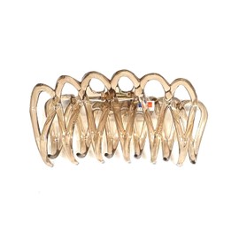 e-select+ French Lace Hair Claw Large 3.9 inches (10.0 cm), Hair Clip (Clear Beige)
