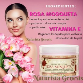 Crema Rosa Mosqueta 350 G + Agua De Rosas + Aceite Anti Edad