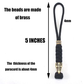 Paracord Knife Lanyard With Cross Bead Paracord Lanyards for Knife EDC Tools Tactical Lanyards (Brass Cross Shield, 5 INCHES)