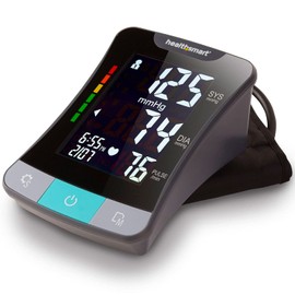 HealthSmart Digital Premium Blood Pressure Monitor with Automatic Upper Arm Cuff that Displays Blood Pressure, Pulse Rate and Irregular Heartbeat, Stores up to 120 Readings for 2 Users