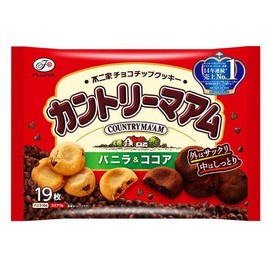FUJIYA Country Ma'am Vanilla & Cocoa Chocolate Chip Cookies 19 Pieces, Family Pack, Japanese Snack Dagashi, MADE IN JAPAN (3)