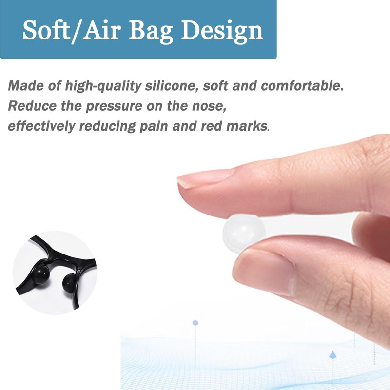 TORWOL Self-Adhesive Air-Cushion Nose Pads, 10 Pairs Silicone Anti-Slip Air