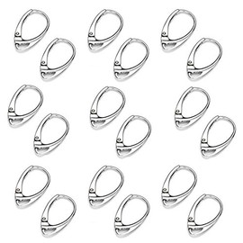 My-Bead 10 Pairs of Leverback Earrings 925 Sterling Silver 18 mm Nickel-Free Suitable for Allergy Sufferers in Jeweller's Quality