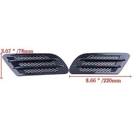 Riloer Air Intake Grille Sticker, 2Pcs Car Side Air Flow Grille Decorative, Car Vent Hole Cover Air Vent Stickers, Imitated Carbon Fiber Car Hood Air Flow Vent Sticker Cover