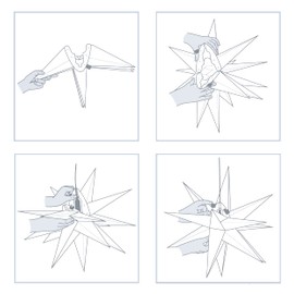 Dekowelt 3D Christmas Star, Diameter 40 cm, 18 Points, Light Star, Outdoor Star, Folding Star, Advent Star, Weatherproof for Outdoor and Indoor Use, 4 m Cable, Weatherproof (Red)