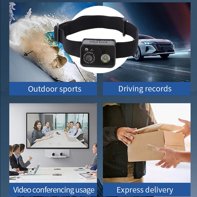 Headlamp Camera 3W LED 1080P 2MP Smart Sensor Headlamp Wearable
