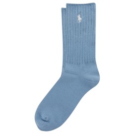 Polo Women's Basic Casual Crew Crew Sock 1 Pair Pack, Soft Blue, Women's Shoe Size: 4-10