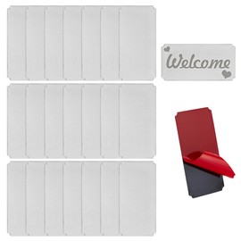 BENECREAT 30Pcs Silver Aluminum Name Plates, 4x2 Inch Notched Corner Laser Engraving Tags with Adhesive Backing for DIY Crafts, Custom Frame Name Label, Aluminum Stamping Blanks, 1mm Thick