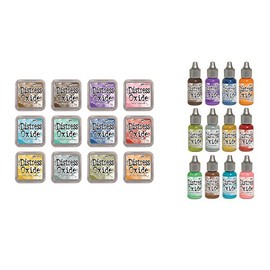 Distress Oxide Ink Pad and Reinker Bundle All 12 Colors - 24 Pack