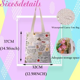 JYTAPP Literary Gift Austen Quotes Tote Bag Classic Literature Gift Austen Book Club Gift Bookish Gift for Women