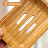 GUANJUNE Pack of 2 Natural Wood Bamboo Soap Dish Holder