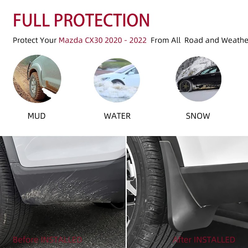 Mud Flaps Kit for 2020 2021 2022 Mazda CX30 CX-30