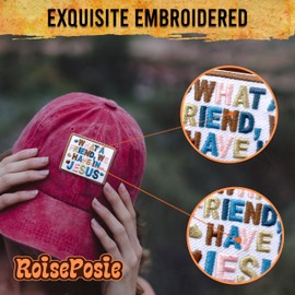 Roiseposie What a Friend We Have in Jesus Patch, Christian 3 Inches Iron On/Sew On Embroidered Applique Fabric Faith Patches for Clothes Backpacks Hat Jeans, Faith Embroidery Patches for Jesus Lovers