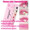 Flower Jelly Lippenstift Set, 6 Stück Farbwechselnder Lippenstift Kit, Magic