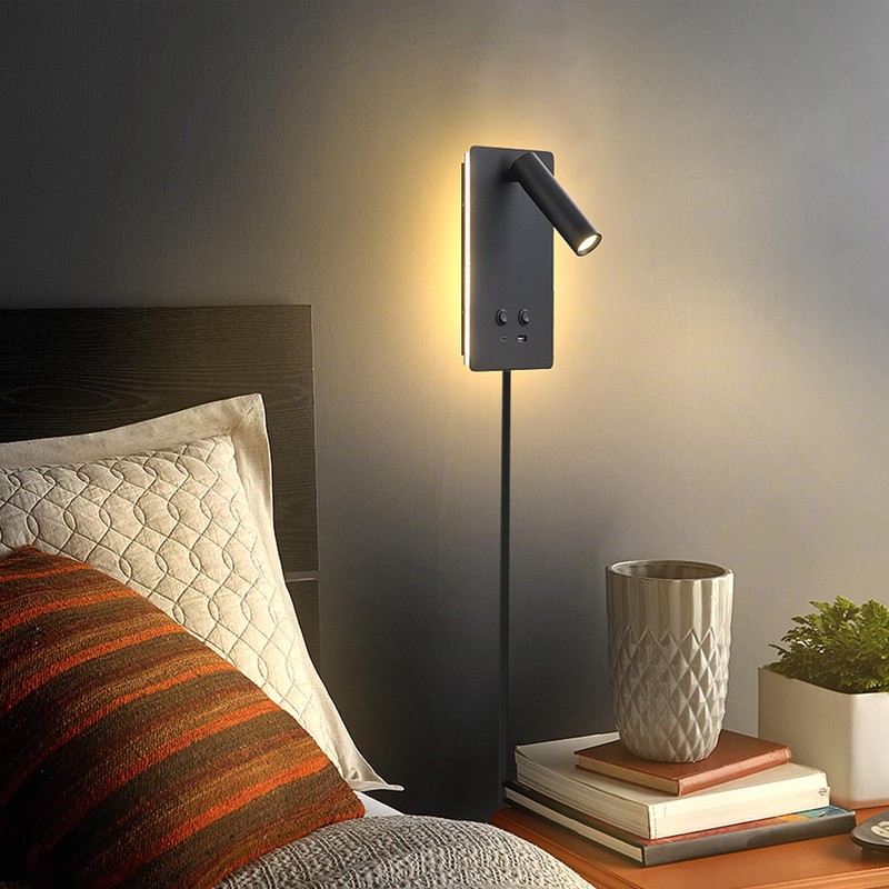 MOLUOLA LED Wall Lamp Wall Mounted Reading Lights Set of