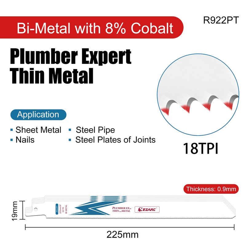 EZARC Reciprocating Saw Blade Bi-Metal Cobalt Sabre Saw Blades for