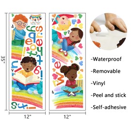 Mfault Inspirational We Rise by Lifting Others Wall Decals Stickers, Diversity Equality Motivational Inclusion Nursery Decorations Baby Boy Girl Bedroom Classroom Art, Kids Neutral Toddlers Decor Gift