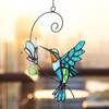 Royxen 2 Pack Hummingbird Stained Glass Window Hangings Handmade Bird