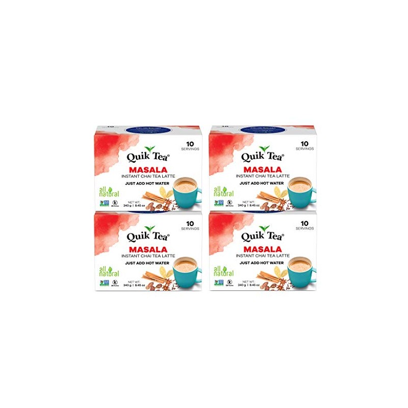 QuikTea Tea Latte, Masala Chai, 8.5 Ounce (Pack of 4)