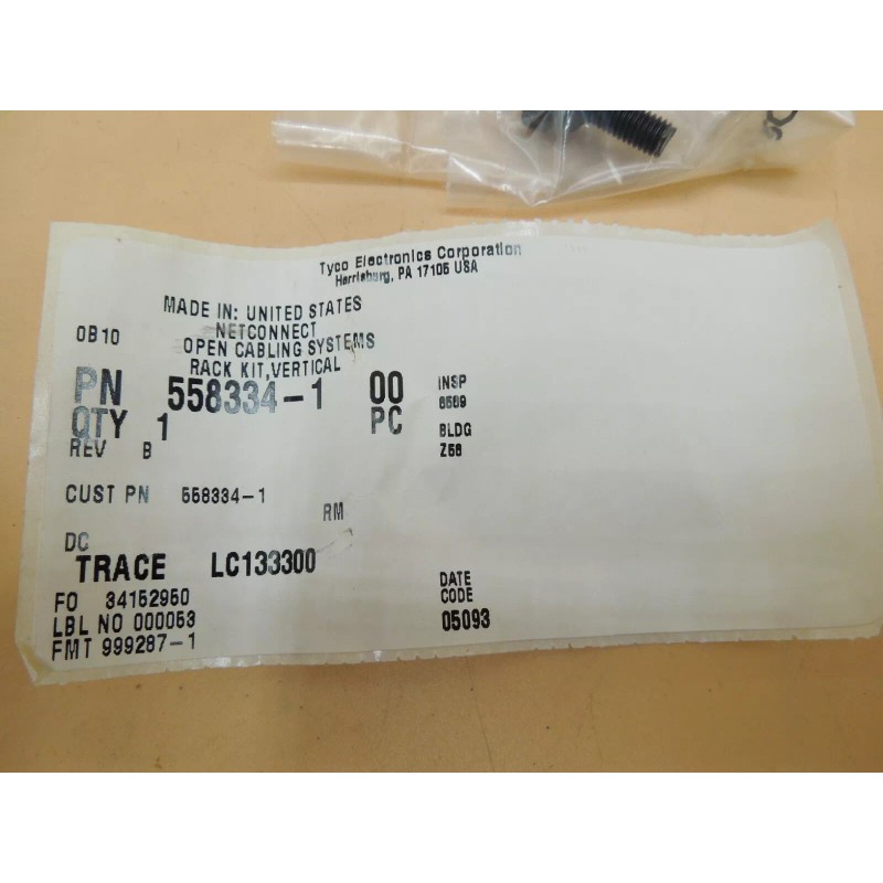 TYCO 558334-1 Vertical Server Rack Cable Management D-ring Hook (QTY