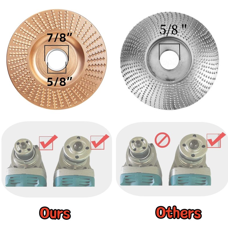 5pcs Wood Carving Disc, 4" and 4 1/2" Angle Grinder