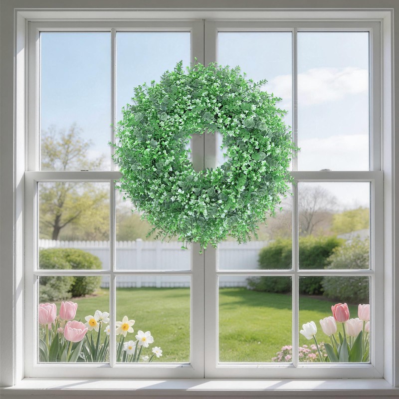 facdiwok 26'' Summer Wreath for Front Door, Farmhouse Wall Decor