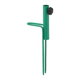 Relaxdays Lawn Spike with Handle for Parasol Pole Thickness 17-23mm Camping Beach Steel Umbrella Stand Green