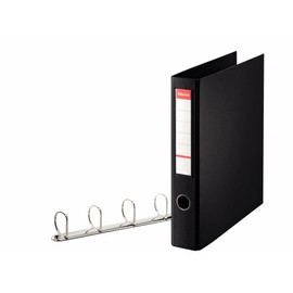Esselte 4 Ring Binder, PP, Holds up to 380 Sheets, 60 mm Spine, 82407 - A4, Black