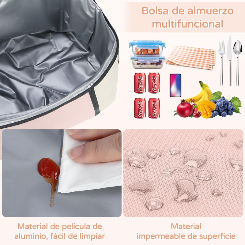 Bolsa de Almuerzo Gran Capacidad, Lonchera Para Mujer Hombre, Lonchera
