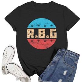 Ascrazy RBG Shirts for Women Ruth Bader Ginsburg T-Shirt Human Right Tee Female Power Equality Tops Black