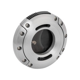 XIKAR XO Double Guillotine Cutter, Dual Stainless Steel Blades, 64 RG, Attractive Gift Box, Silver Black Blades