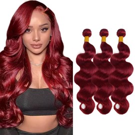 Burgundy Human Hair Bundles 99j Body Wave Bundle 22 24 26 inch Red Human Hair Weave Bundles Burgundy Body Wave Bundle