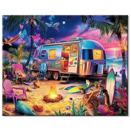 77iiAii Diamond Painting Adult Diamond Painting Pictures Landscape, 5D Daiments Painting Set, DIY Beach Holiday Diamond Painting Craft Set as a Gift, for Relaxation and Wall Decoration (30 x 40 cm)