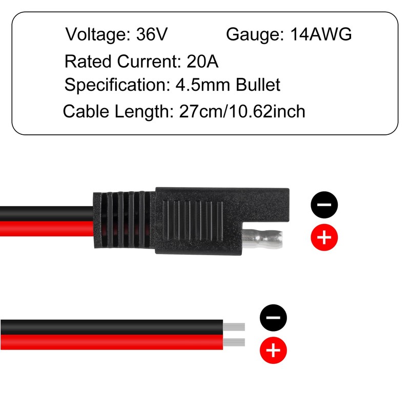 AITRIP 10PCS 1 Feet 30CM 14 AWG Connectors Cable Quick