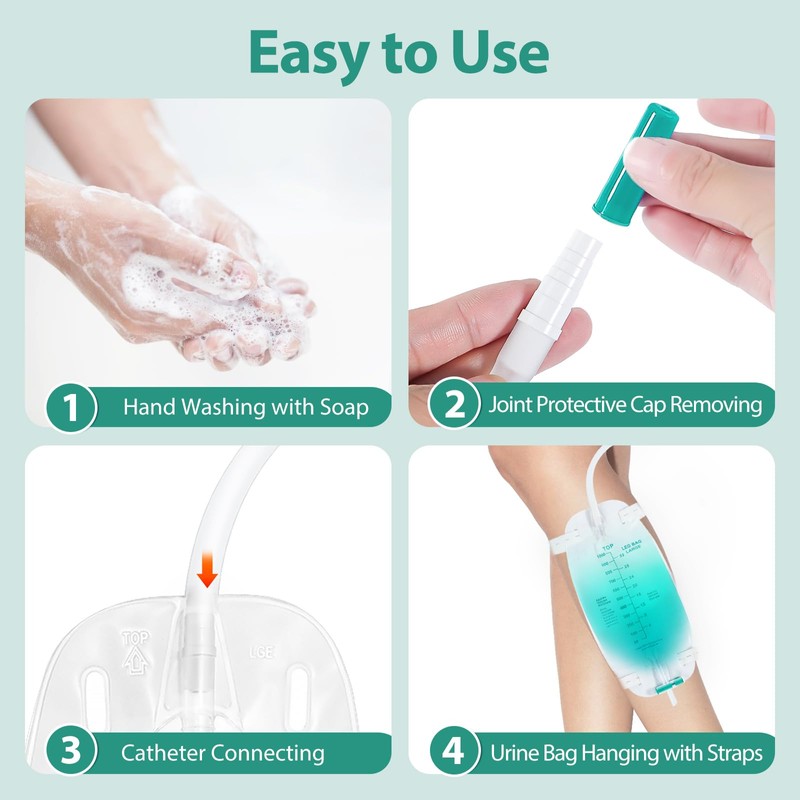 5 Pack Leg Bag Urinary Drainage Bag 1000ml Capacity with