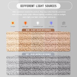 Yimobra Bathroom Runner Rug, 70 x 24, Long Bathroom Rugs Large Bath Mat, Soft Super Absorbent and Thick, Non-Slip, Machine Washable, Carpets for Home, Nursery, Bed and Living Room, Beige