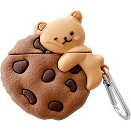 Yatchen Cute AirPods 4 4rd Generation Case,Kawaii 3D Cartoon Cookie Bear Soft Silicone Protective Cover with Keychain Shockproof Charging Case Compatiable with AirPods 4 New for Girls Women