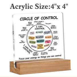 Therapist Office Decor Mental Health Office Decor Psychology Gifts Focus Energy on Things I Can Control Acrylic Sign Cubicle Decorations for Women Desk
