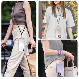 ROCONTRIP 2 Pack Phone Lanyard,Premium Crossbody Phone Strap with 2 X TPU Phone Patch Upgraded Metal Buckle Cell Phone Charms Compatible with Most Smartphone