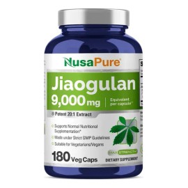 Jiaogulan 9000mg 180 Cápsulas Nusapure Hecho En E.u. Sabor Sin Sabor