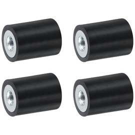 sourcing map 4Pcs 15 x 20mm M5 Thread Female Rubber Mounts, Vibration Isolators, Replaces Anti Vibration Pads Flat Silent Block Base Block