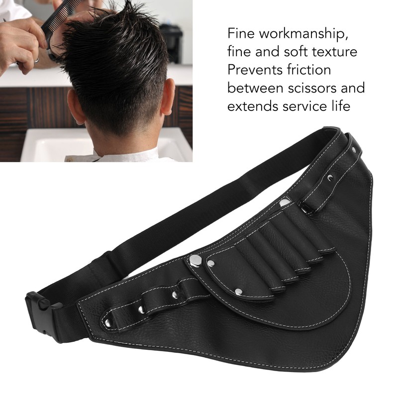 PU Leather Scissors Waist Bag 2 Layers Portable Scissors Holder